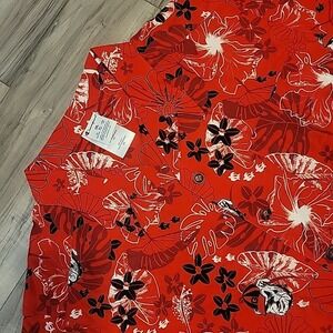 University Of Georgia UGA Shirt Adult XXL Red Floral Button Front NCAA Champion